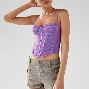 Urban Outfitters Out From Under Modern Love Corset Purple